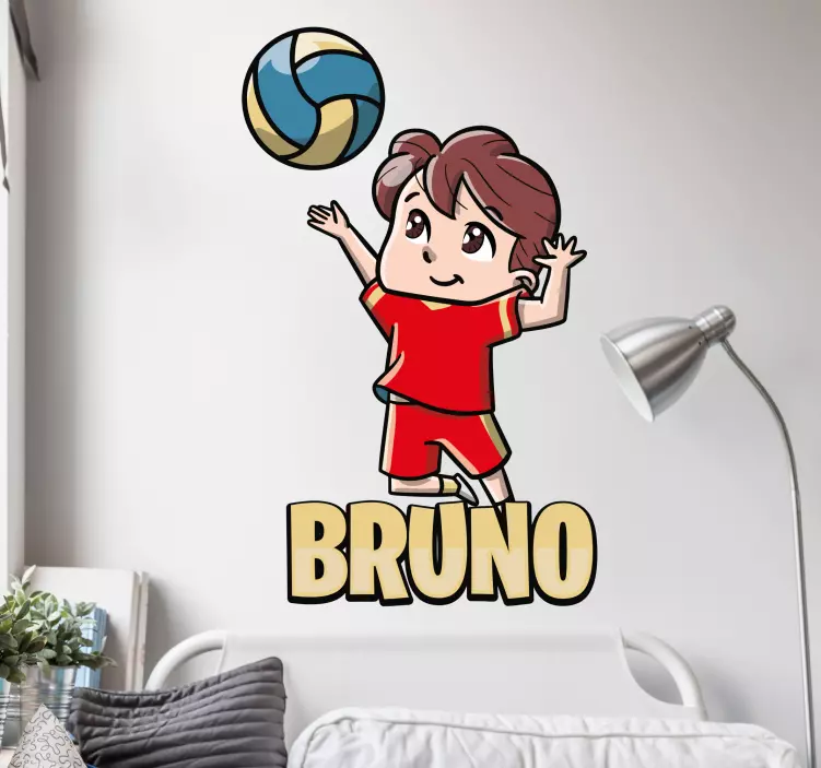 Playful Kid Volleyball wall stickers for kids - TenStickers
