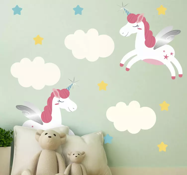 Playful Unicorn Design pet wall sticker - TenStickers