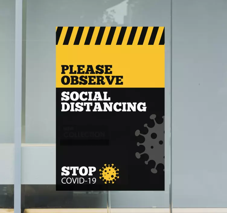 Please observe social distancing window decal - TenStickers