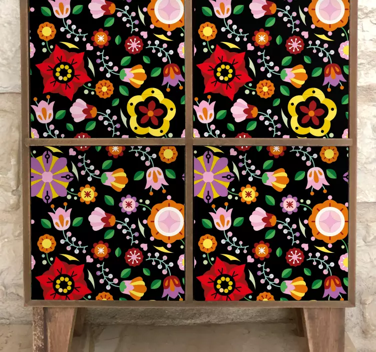 Polish folklore patterns furniture decal - TenStickers