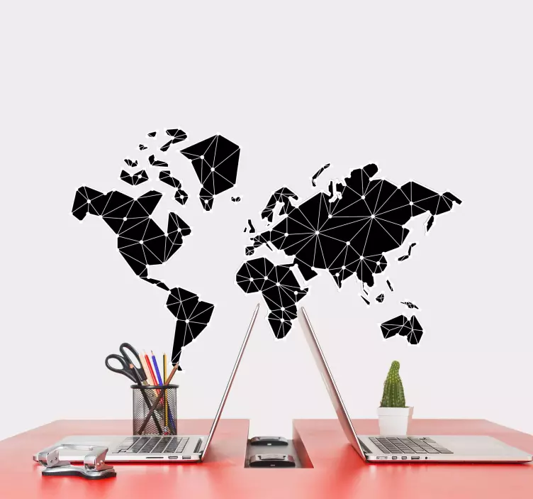 Political Worldmap world map wall sticker - TenStickers