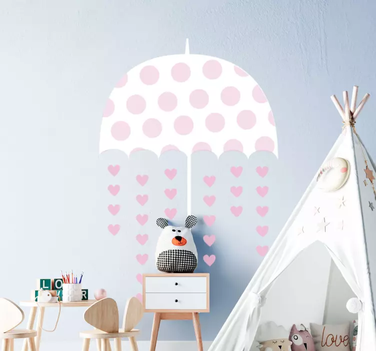 Polka Dot Umbrella wall stickers for kids - TenStickers
