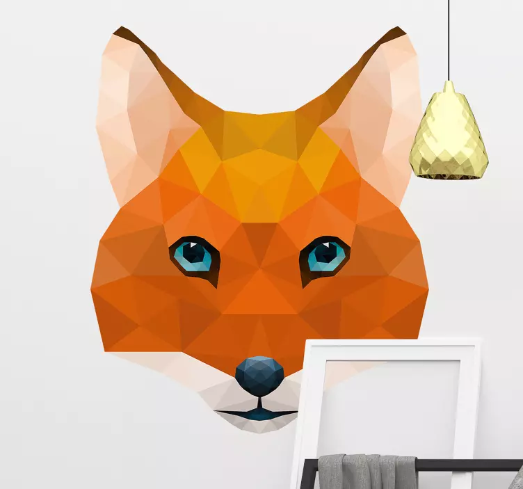 Polygonal Fox Head wall sticker - TenStickers