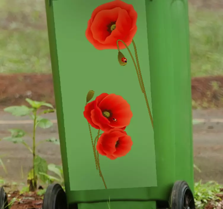 Poppy flower  Container sticker - TenStickers