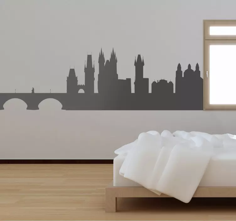 Prague Silhouette Wall Sticker - TenStickers