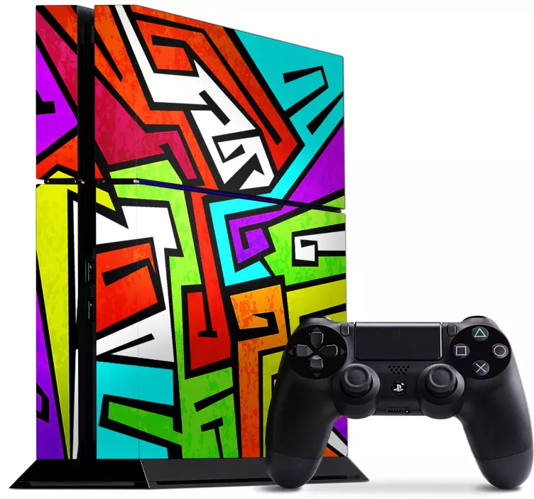 Ps4 skin colorful abstract designs - TenStickers