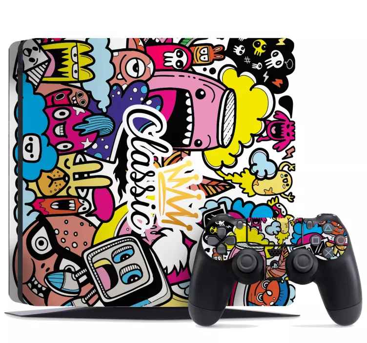 Ps4 skin vibrant animated characters - TenStickers