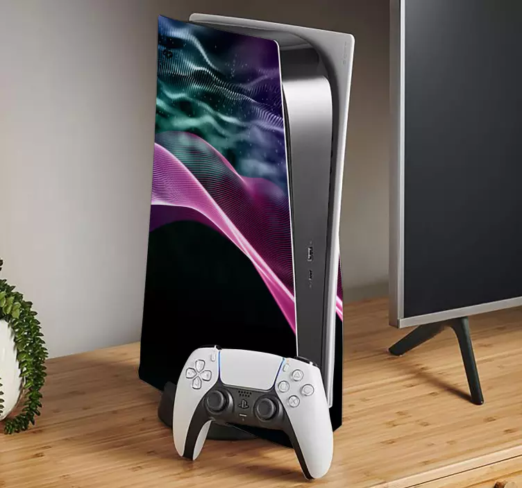 Ps5 skin vibrant wave patterns - TenStickers