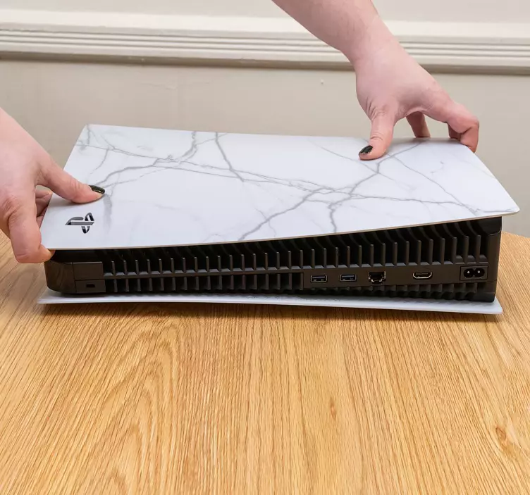 PS5 original white marble skin - TenStickers