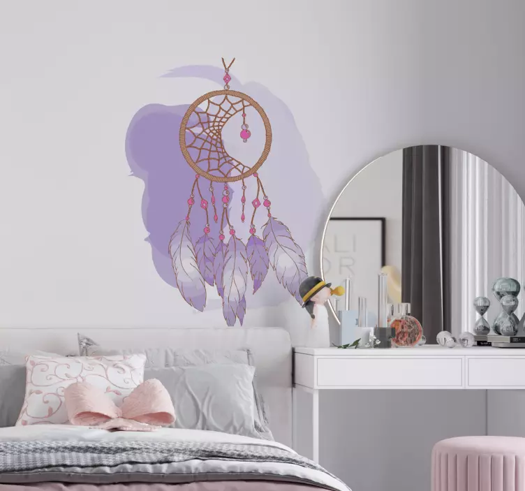 Purple dreamcatcher wall sticker for teens - TenStickers