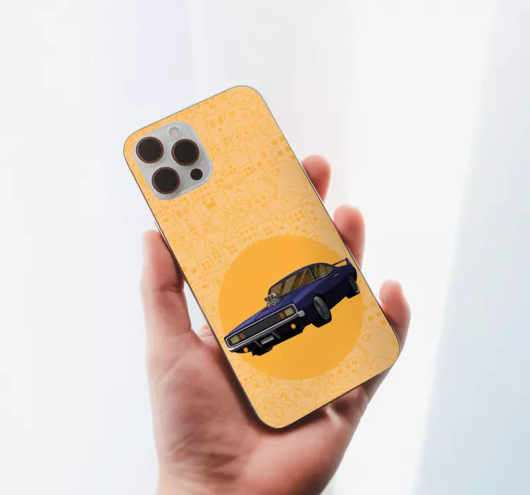 Purple Muscle Car iPhone sticker - TenStickers