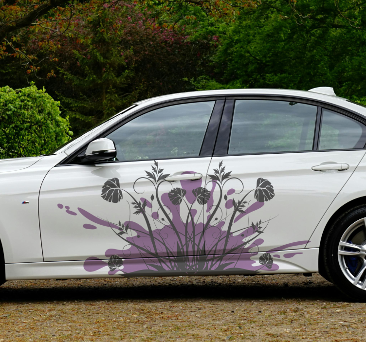 Purple splash design car decal - TenStickers