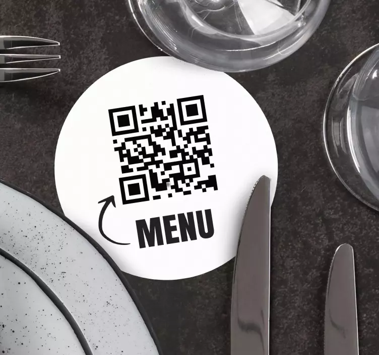 custom QR code menu sticker  - TenStickers