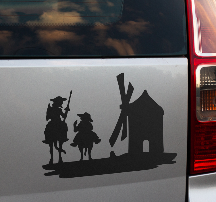 Quijote y Sancho Panza car decal - TenStickers