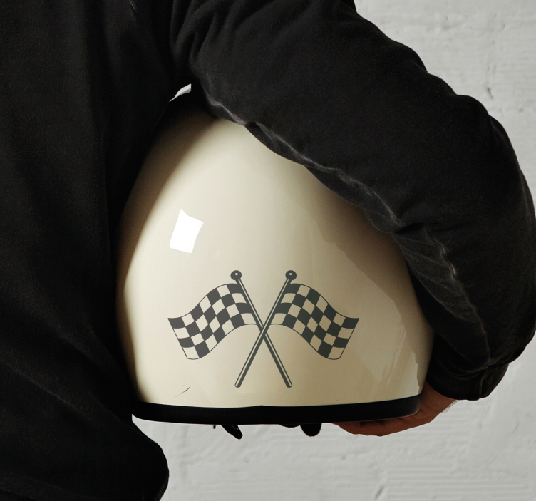 Racing flags design motorcycle decal - TenStickers