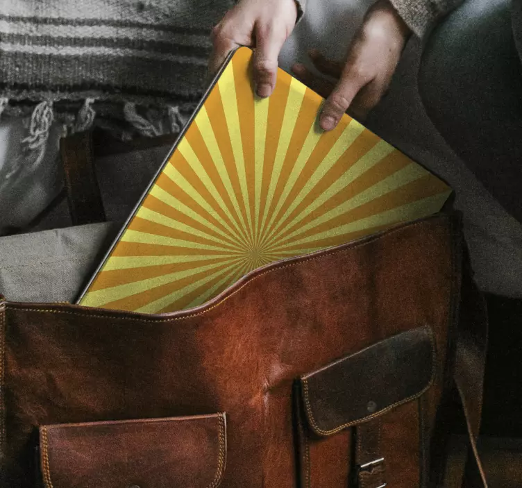 Radiating Sunburst Pattern laptop skin - TenStickers