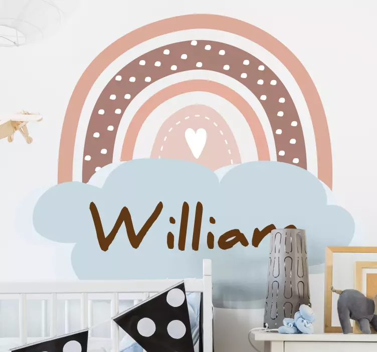 Rainbow personalized baby wall stickers for kids - TenStickers