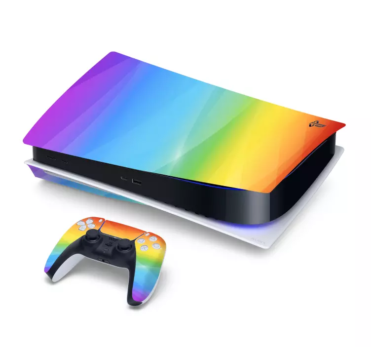 Rainbow PS5 vinyl sticker - TenStickers