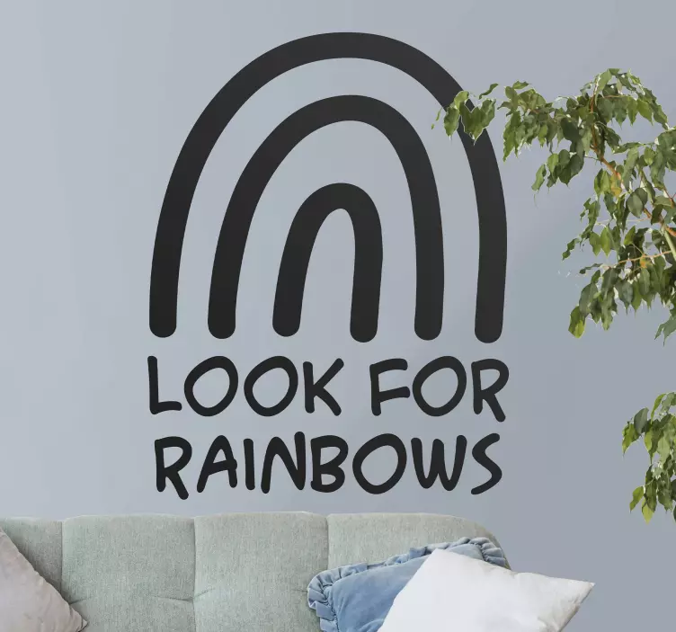 Rainbow Quote Design location wall sticker - TenStickers