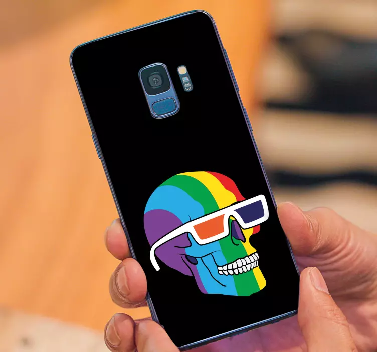 Rainbow Skull Shades Samsung stickers - TenStickers