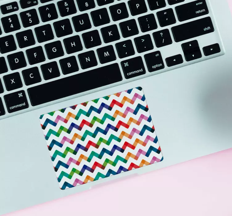 Rainbow Zigzag Trackpad Laptop Sticker - TenStickers