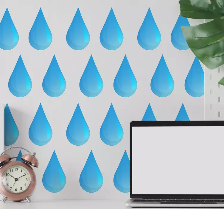 Raindrop pattern wall sticker - TenStickers