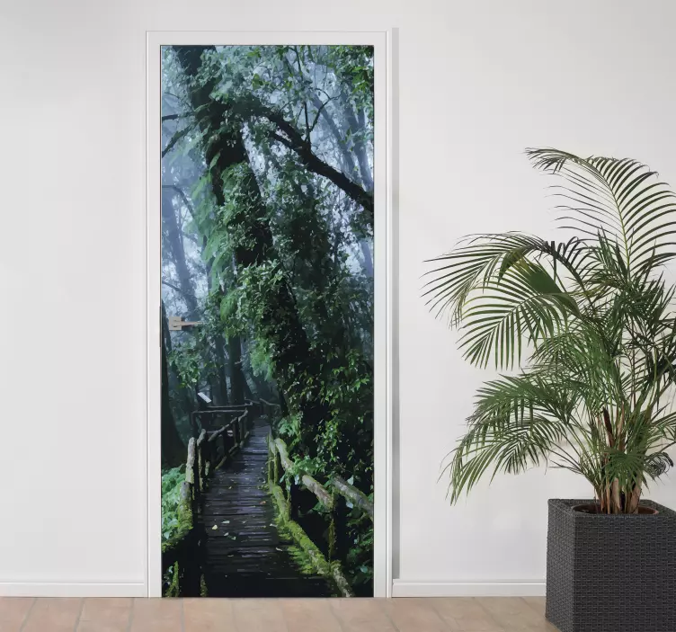 Beautiful rainforest door sticker - TenStickers