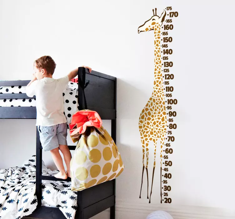 Realistic giraffe gauge  height chart sticker - TenStickers