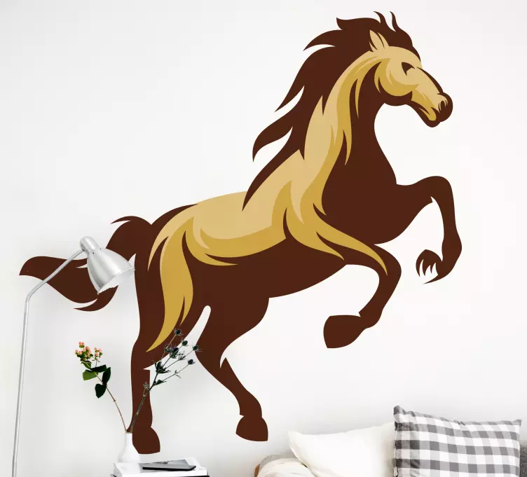 Rearing horse silhouette wall sticker - TenStickers