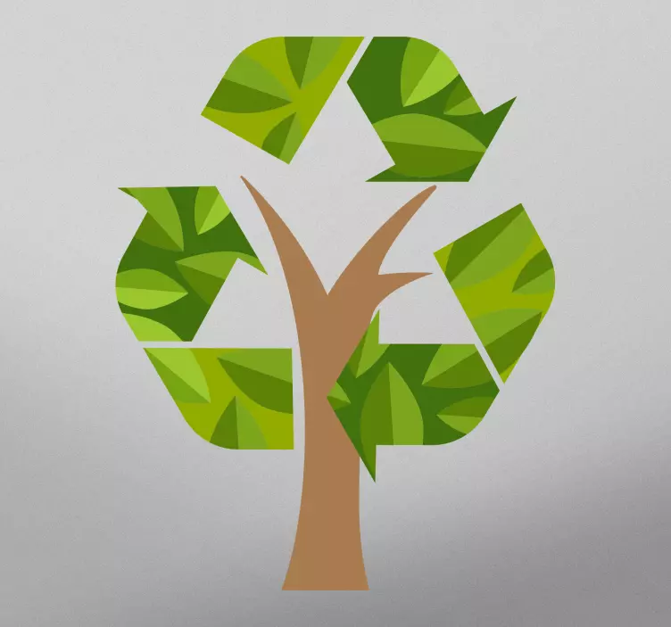 recycling tree vinyl stikcer - TenStickers