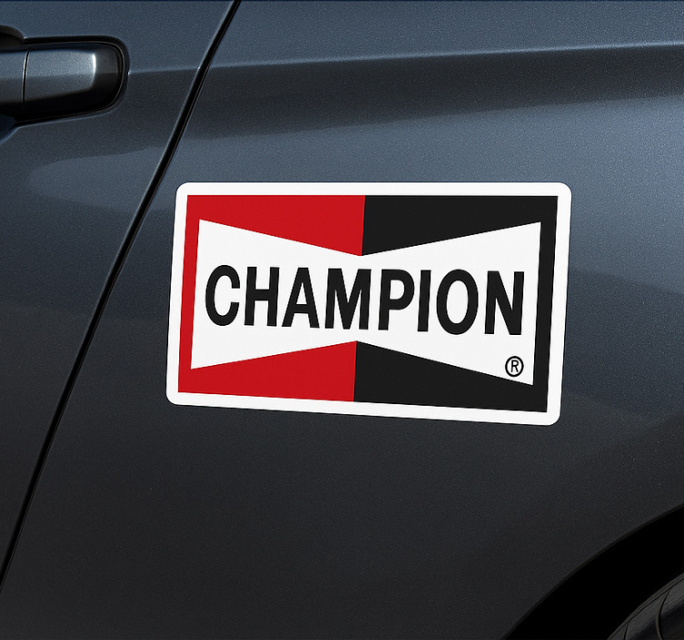 Red black champion  car decal - TenStickers