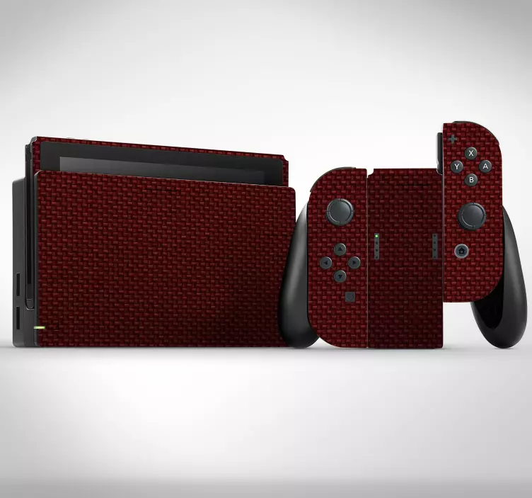 Red carbon texture nintendo decal - TenStickers