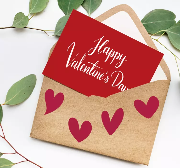 Red valentines hearts valentine's sticker - TenStickers