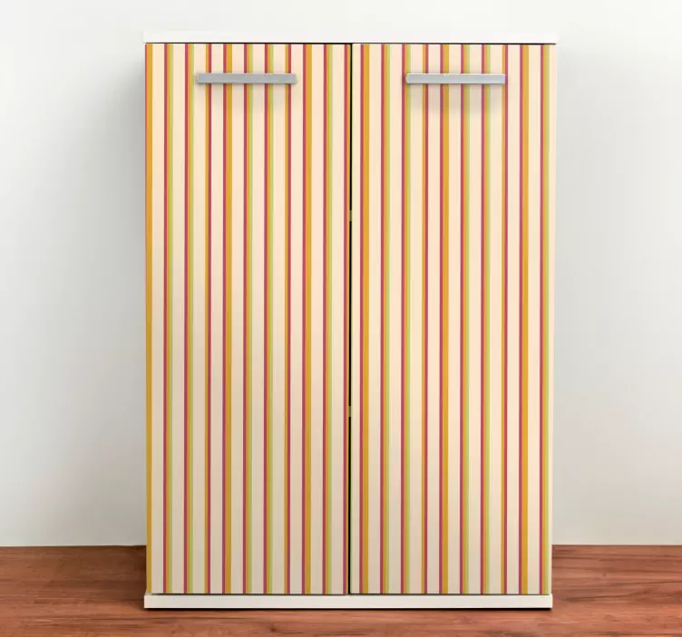 Retro pastel striped pattern furniture sticker - TenStickers