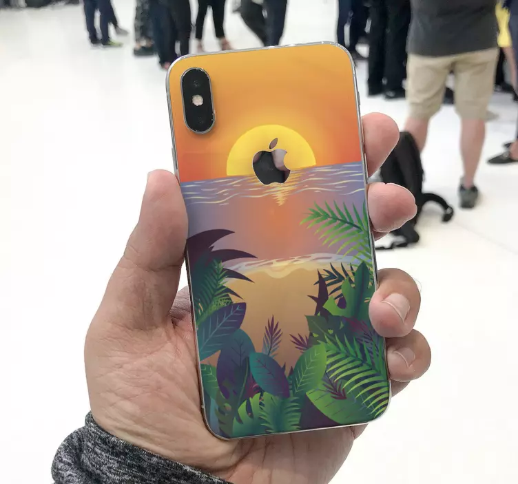 Retro Sun Beach iPhone sticker - TenStickers