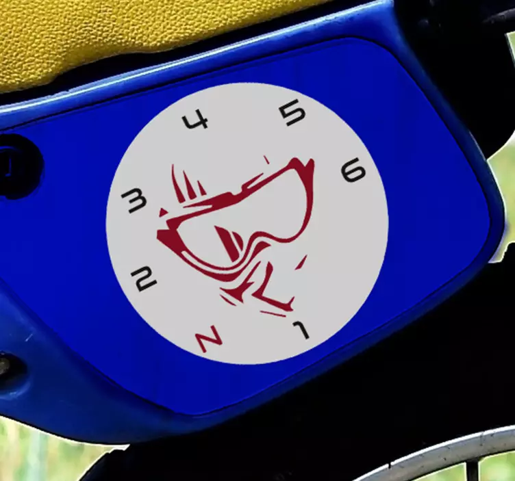 Rider face and gears Motorcycle Decal - TenStickers
