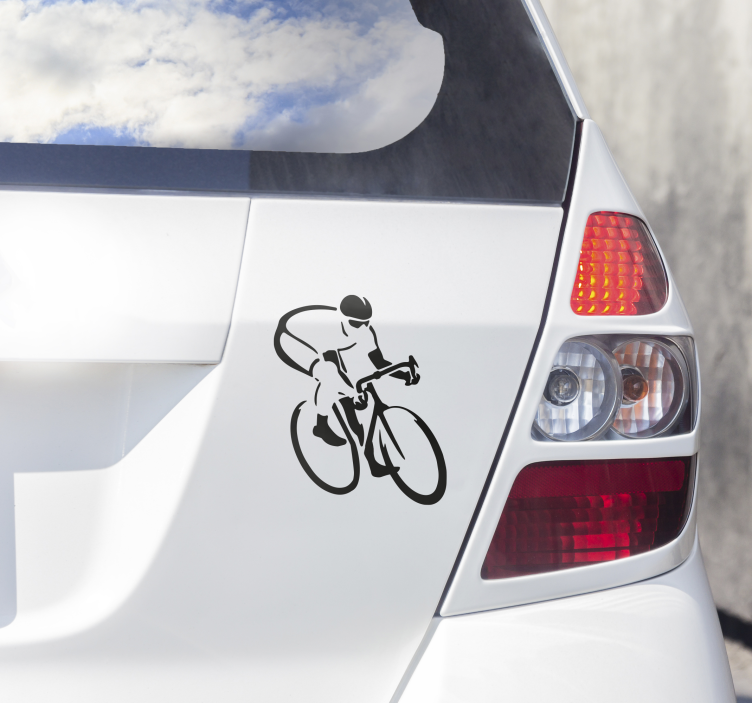 Road bike for car cycling decal - TenStickers