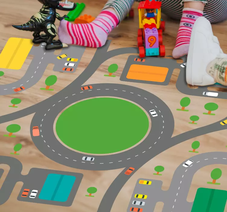 Road Play Children´s Floor Sticker - TenStickers