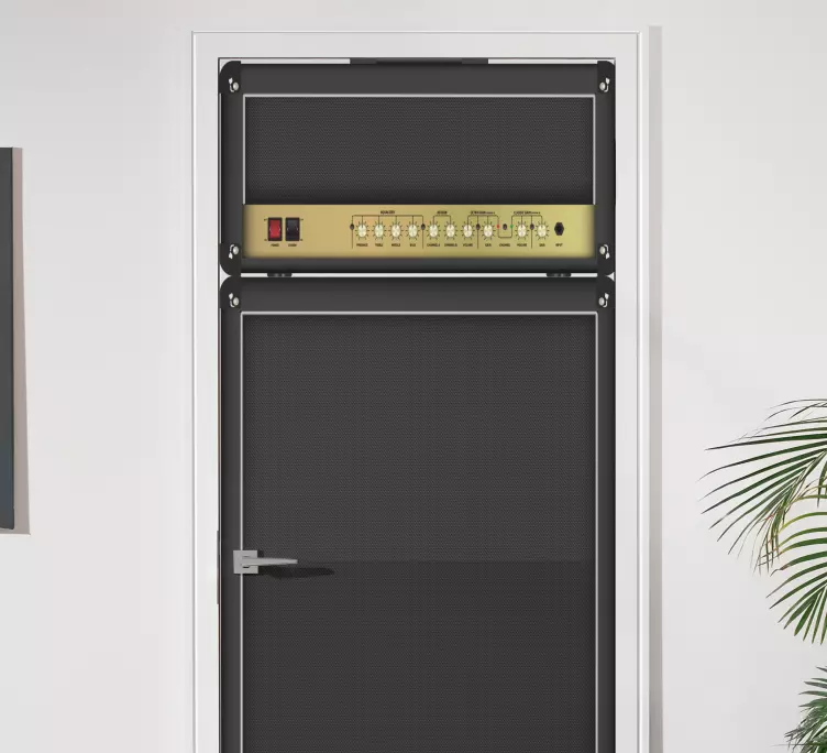 Rock guitar amplifier door sticker - TenStickers