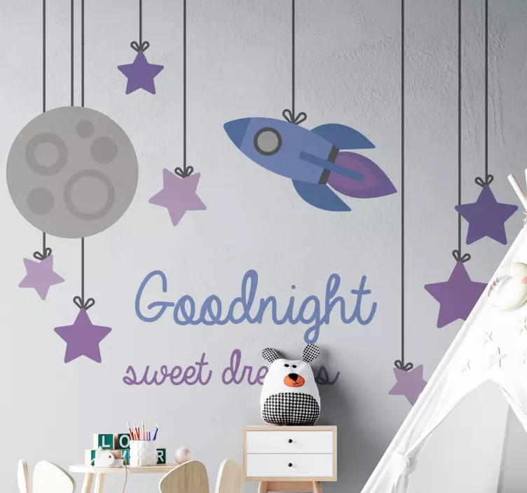 Rocket and Moon wall stickers for kids - TenStickers