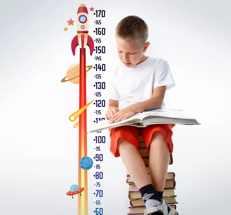 Rocket meter height chart wall sticker - TenStickers