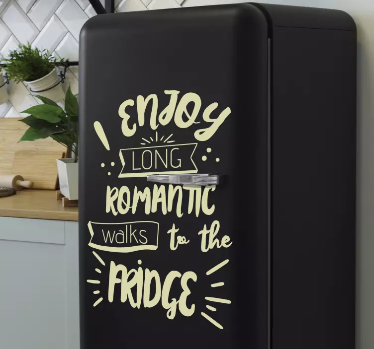 Romantic walks to the fridge sticker - TenStickers