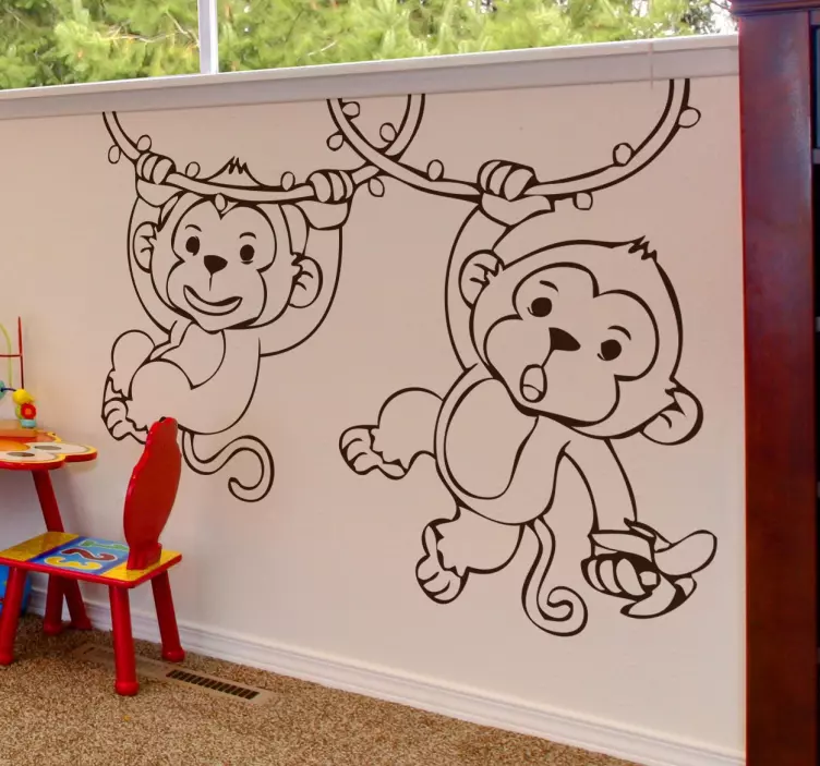 Rope Monkey Wall Sticker - TenStickers