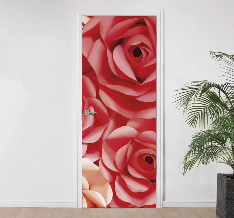 Rose Flowers Door Sticker - TenStickers