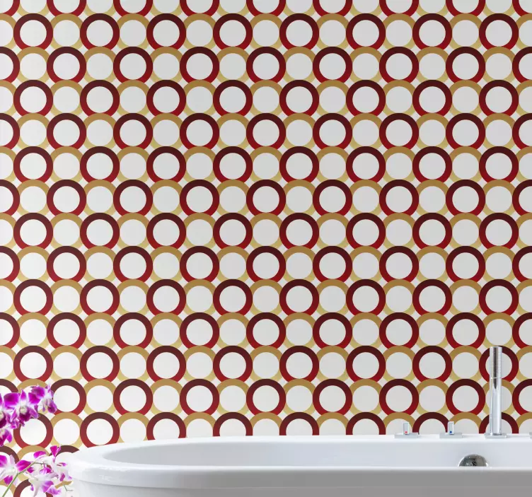 Round motif arrangement wall decal for bathroom - TenStickers