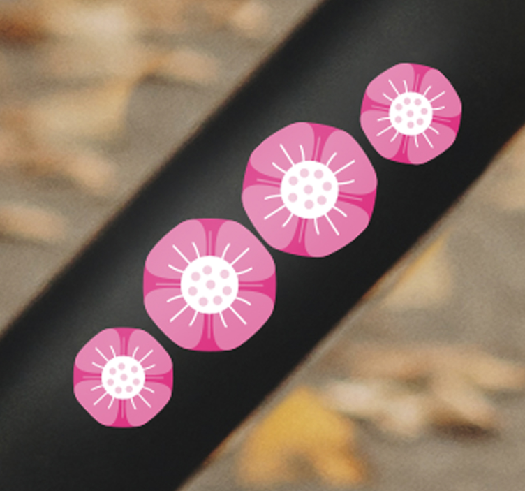 Rounded Flowers bike sticker - TenStickers