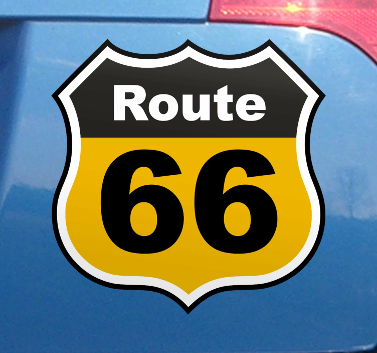 Route 66 Plaque car decal - TenStickers