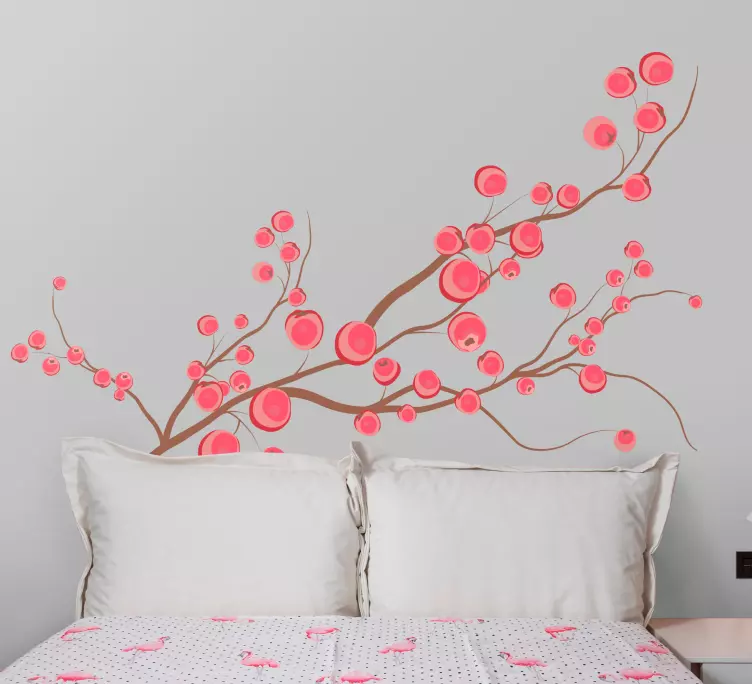 Rowan berries branches dry sticks door sticker - TenStickers