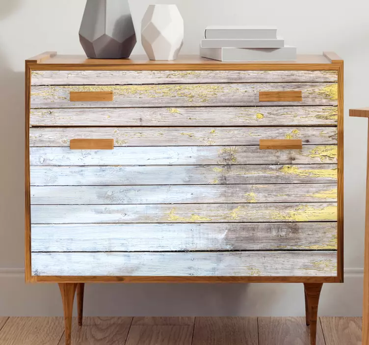 Rustic planks painted in white furniture decal - TenStickers
