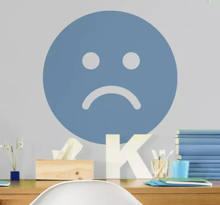 Sad face people wallsticker - TenStickers